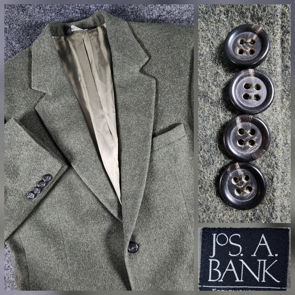 Jos. A. Bank 100% Camel Hair Gordon Blazer Sport Coat Mens 39R Olive Green